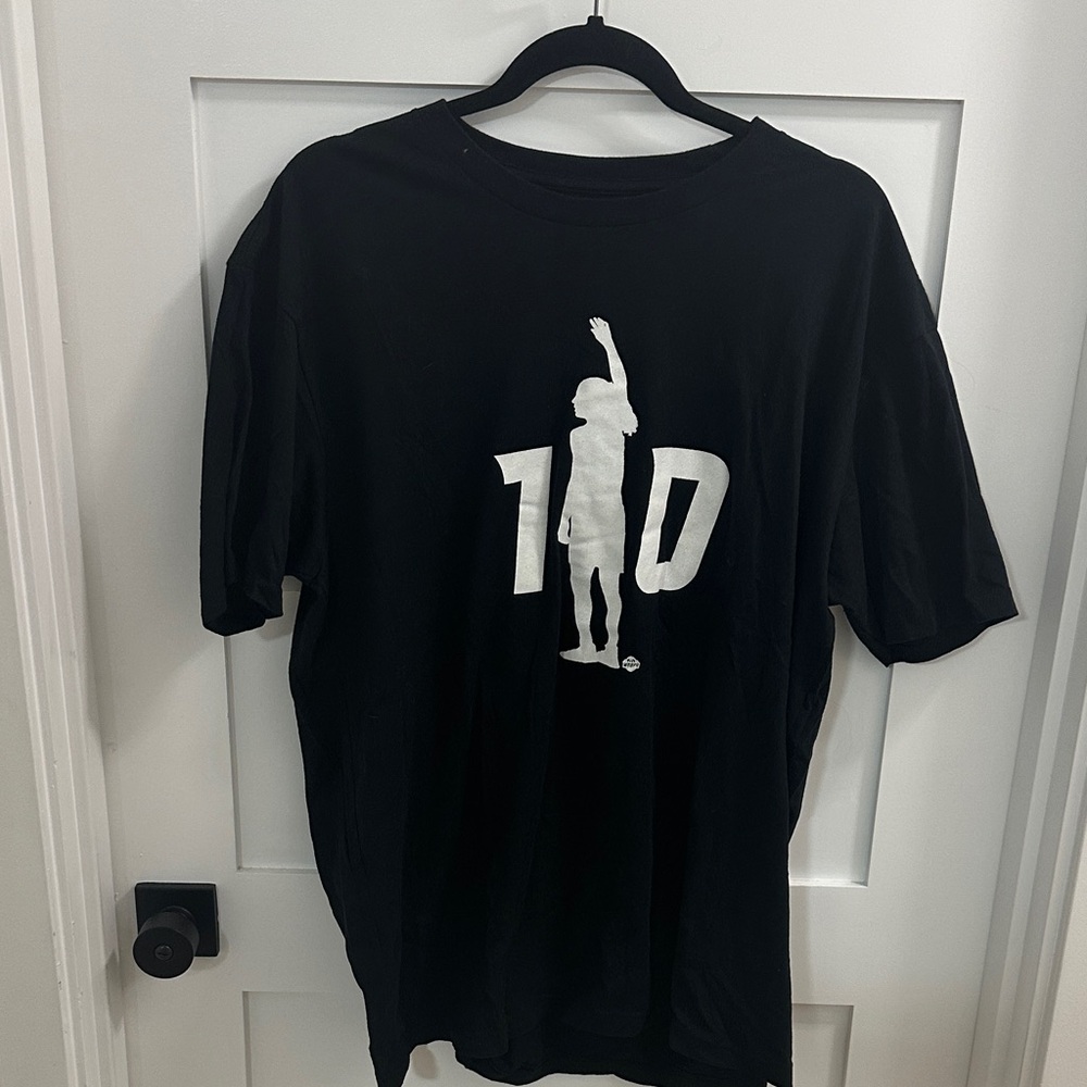 Black Graphic T-Shirt with White Design